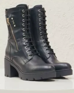 Nero Giardini Anfibi Donna in Pelle Nero Best