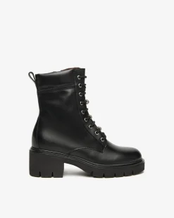 Nero Giardini Anfibi Donna in Pelle Nero