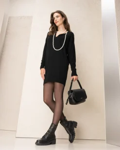 Nero Giardini Anfibi Donna in Pelle Nero