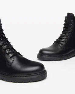 Nero Giardini Anfibi Donna in Pelle Nero Outlet