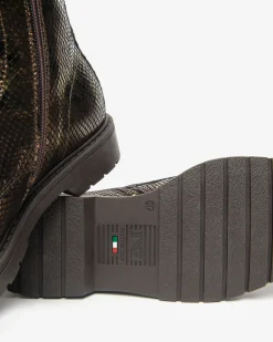 Nero Giardini Anfibi Donna in Pelle New