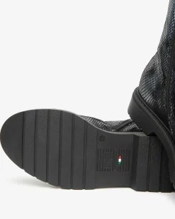 Nero Giardini Anfibi Donna in Pelle New