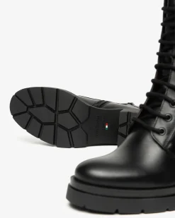 Nero Giardini Anfibi Donna in Pelle Nero Hot