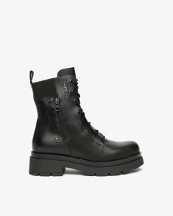 Nero Giardini Anfibi Donna in Pelle Nero Hot