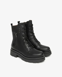 Nero Giardini Anfibi Donna in Pelle Nero Hot