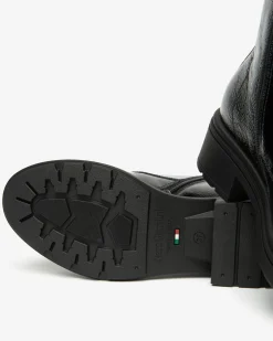 Nero Giardini Anfibi Donna in Vernice Nero New
