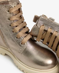 Nero Giardini Anfibi Junior da Bambina in Pelle Oro Clearance