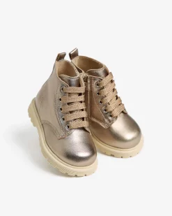 Nero Giardini Anfibi Junior da Bambina in Pelle Oro Hot