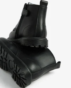 Nero Giardini Anfibi Junior da Bambina in Pelle Nero Hot