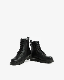 Nero Giardini Anfibi Teen da Ragazza in Pelle Nero Discount