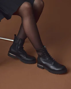 Nero Giardini Anfibi Teen da Ragazza in Pelle Nero Discount