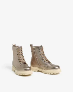 Nero Giardini Anfibi Teen da Ragazza in Pelle Oro Outlet