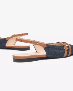 Nero Giardini Ballerine Donna in Tessuto e Pelle Blu Outlet