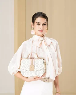 Nero Giardini Borsa a Mano da Donna in Materiale Tecnico Beige Outlet