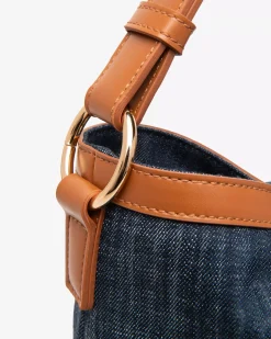 Nero Giardini Borsa Hobo da Donna in Tessuto e Materiale Tecnico Blu Hot