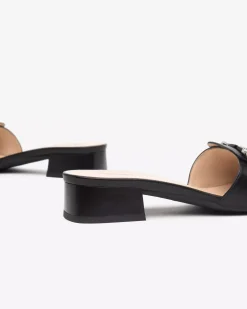 Nero Giardini Ciabatte Donna in Pelle Nero Discount