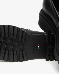 Nero Giardini Mocassini Donna in Pelle e Materiale Tecnico Nero Hot