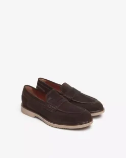 Nero Giardini Mocassini Uomo in Camoscio Sale