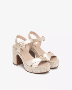Nero Giardini Sandali Donna in Pelle Platino Best