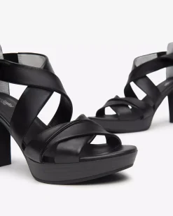 Nero Giardini Sandali Donna in Pelle Nero New