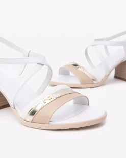 Nero Giardini Sandali Donna in Pelle e Materiale Tecnico Bianco Discount