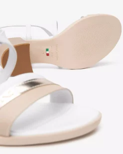Nero Giardini Sandali Donna in Pelle e Materiale Tecnico Bianco Discount