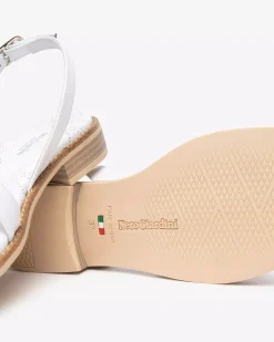 Nero Giardini Sandali Donna in Pelle e Materiale Tecnico Bianco Best