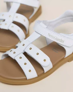 Nero Giardini Sandali Junior da Bambina in Pelle Bianco Online