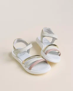 Nero Giardini Sandali Teen da Ragazza in Pelle e Materiale Tecnico Avorio Outlet