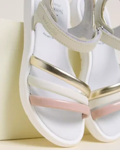 Nero Giardini Sandali Teen da Ragazza in Pelle e Materiale Tecnico Avorio Outlet