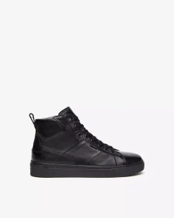 Nero Giardini Sneakers Alta Uomo in Pelle Nero Hot
