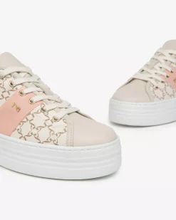 Nero Giardini Sneakers Donna in Pelle e Materiale Tecnico Avorio Sale