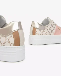 Nero Giardini Sneakers Donna in Pelle e Materiale Tecnico Avorio Sale