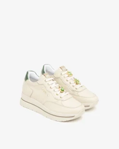 Nero Giardini Sneakers Donna in Pelle e Materiale Tecnico Avorio Clearance