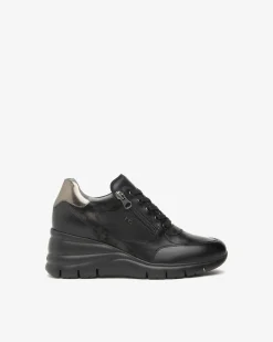 Nero Giardini Sneakers Donna in Pelle e Materiale Tecnico Nero Online
