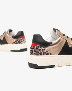 Nero Giardini Sneakers Donna in Pelle, Materiale Tecnico e Suede Oro New