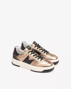 Nero Giardini Sneakers Donna in Pelle, Materiale Tecnico e Suede Oro New