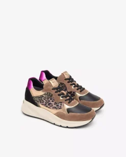 Nero Giardini Sneakers Donna in Pelle, Suede e Materiale Tecnico Marrone Clearance