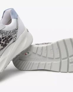 Nero Giardini Sneakers Donna in Suede, Pelle e Materiale Tecnico Bianco
