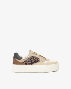 Nero Giardini Sneakers Donna in Suede, Pelle e Materiale Tecnico Beige