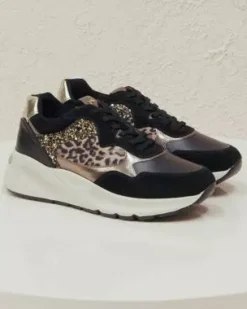Nero Giardini Sneakers Donna in Suede, Pelle e Materiale Tecnico Nero Hot