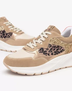 Nero Giardini Sneakers Donna in Suede, Pelle e Materiale Tecnico Marrone Outlet