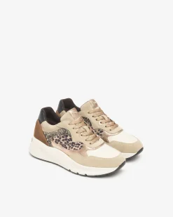 Nero Giardini Sneakers Donna in Suede, Pelle e Materiale Tecnico Beige Best
