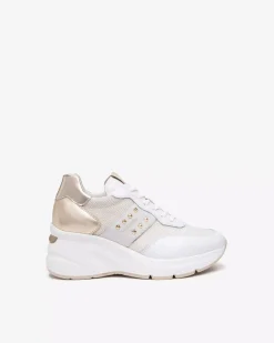 Nero Giardini Sneakers Donna in Suede, Tela e Materiale Tecnico Bianco Hot