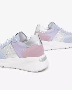 Nero Giardini Sneakers Donna in Suede, Tela e Materiale Tecnico Celeste Best