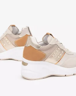 Nero Giardini Sneakers Donna in Suede, Tela e Materiale Tecnico Avorio Sale