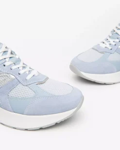 Nero Giardini Sneakers Donna in Suede, Tela e Pelle Celeste Hot
