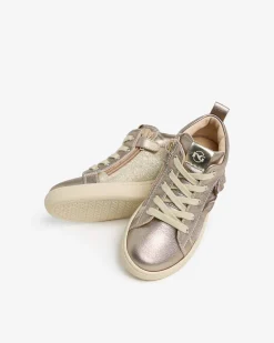 Nero Giardini Sneakers Junior da Bambina in Pelle e Materiale Tecnico Oro