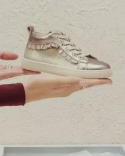 Nero Giardini Sneakers Junior da Bambina in Pelle e Materiale Tecnico Oro