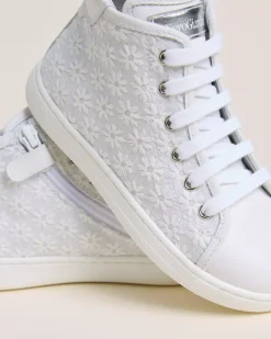 Nero Giardini Sneakers Junior da Bambina in Tessuto e Pelle Bianco Best